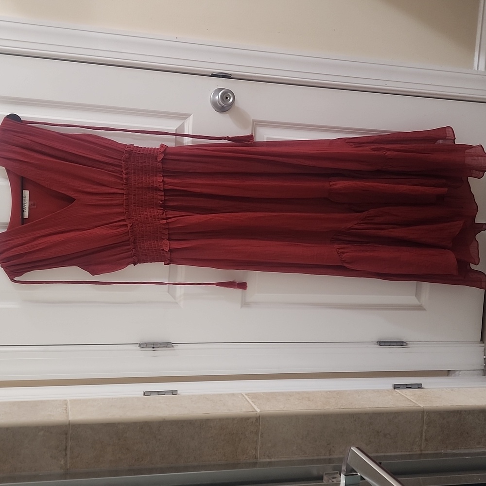 Elegant Rust Color Maxi Dress